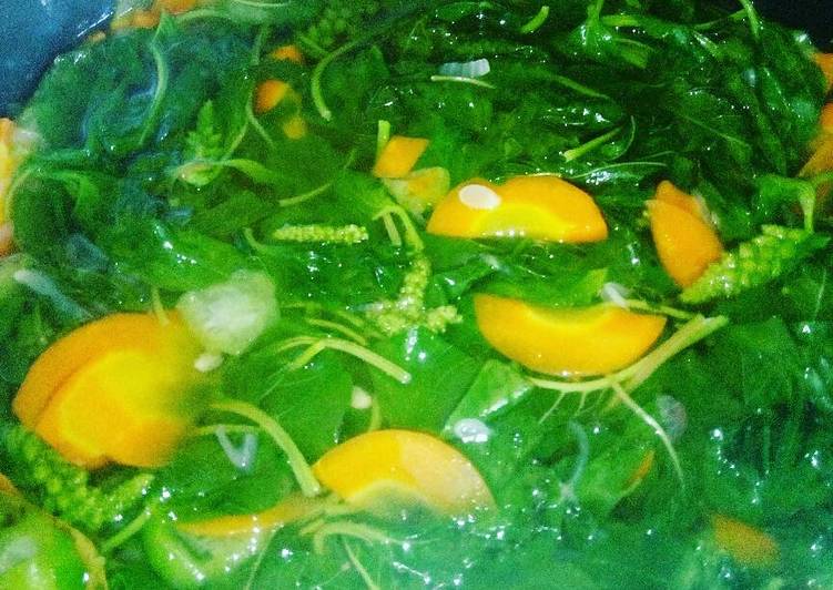 Resep: LezatBening bayam gambas/oyong