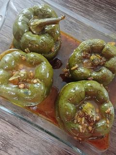 عکسی از دستور فلفل دلمه ای شکم پر