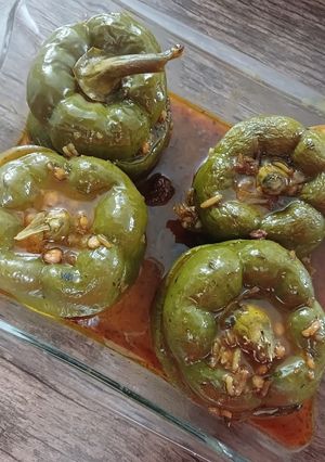عکسی از دستور فلفل دلمه ای شکم پر