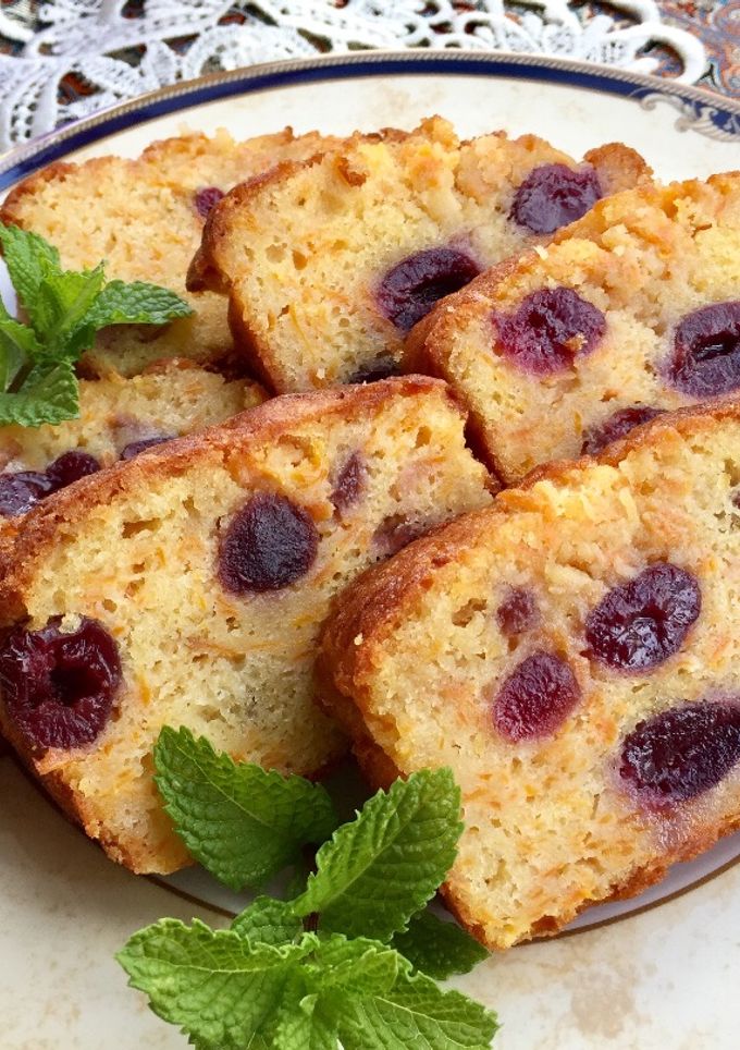 A picture of Aunty Eiko's Dark Cherry and Carrot Cake.