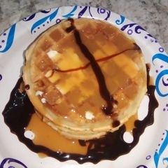 A picture of Chocolate caramel waffles.