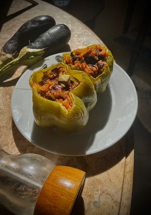 صورة لوصفة فلفل محشي مشوي (stuffed peppers)