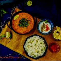 A picture of Jeera Rice and Dal Fry.