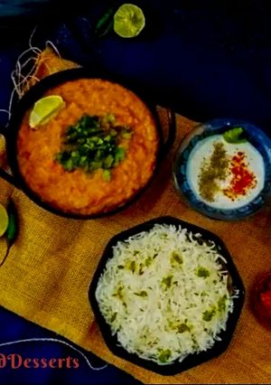 A picture of Jeera Rice and Dal Fry.