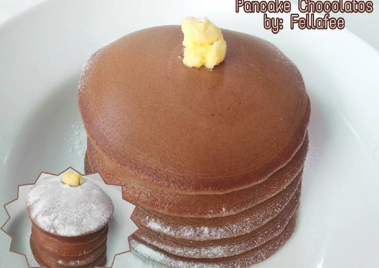 Cara Mudah Membuat 15. Pancake Chocolatos (lembut no mixer) Enak dan Antiribet