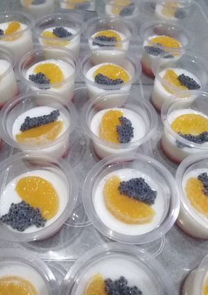 Foto resep Puding sutra fruit punch toping jeruk dan selasih