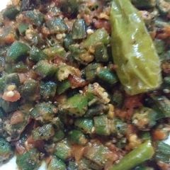 Bhindi fry A picture of Bhindi fry.