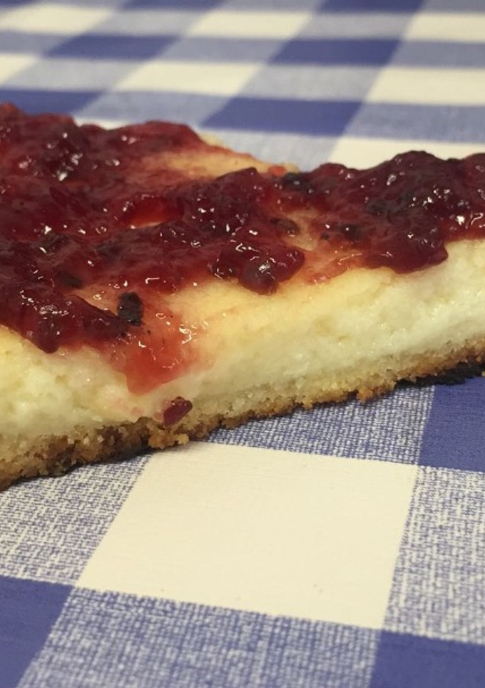 Una foto de Tarta de queso con sartén