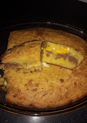 Una foto de Sopa so'o...sopa con relleno de carne, tipo pastel de papas