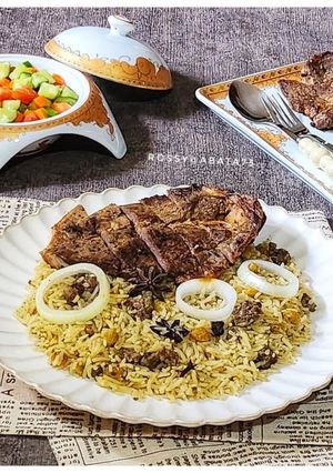 Foto resep Nasi Kebuli + Paha Kambing Panggang