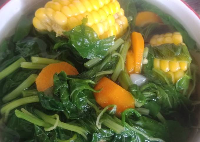 Resep Sayur bening bayam jagung wortel yang Lezat