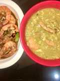 Broccoli egg drop soup with prawns