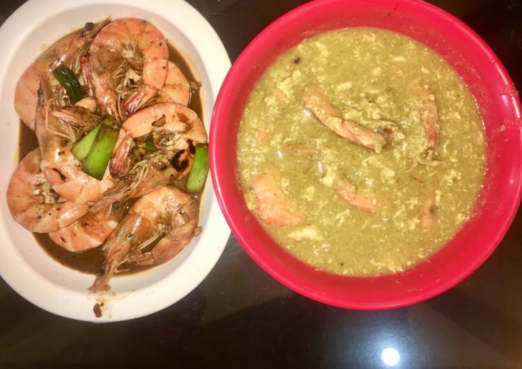 Broccoli egg drop soup with prawns Broccoli egg drop soup with prawns