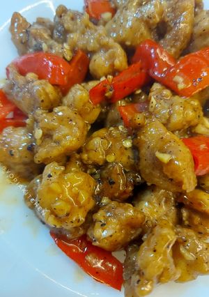 Foto resep Ayam Popcorn Lada Hitam (Tepung Mocaf)