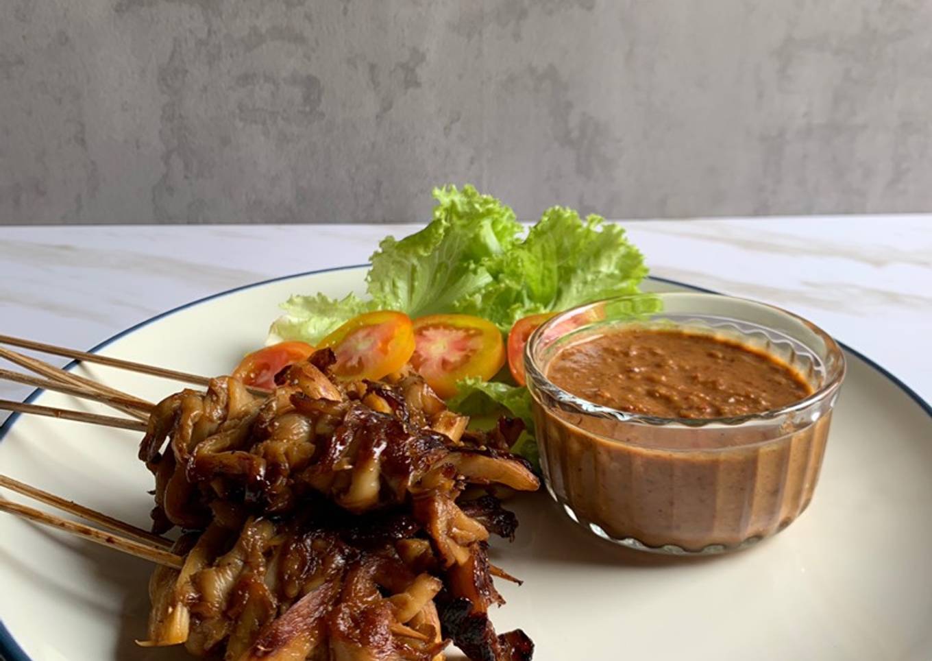 41.Sate Jamur saus kacang (Vegan Menu)