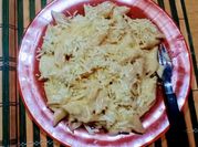 Una foto de macarrones con queso cheddar