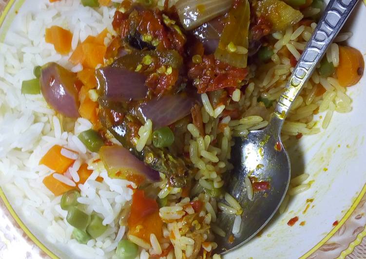 Recipe of Award-winning Garnished White Rice with Onion Sauce Cooking Basics for Beginners