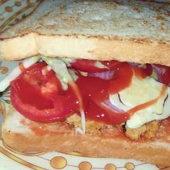A picture of Shami Kabab sandwichs.