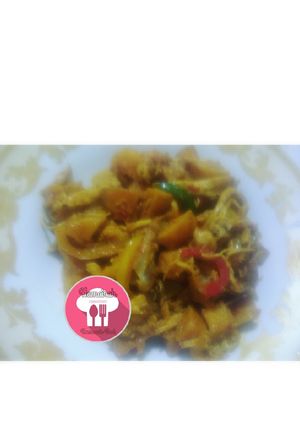 Foto resep Ayam suwir kentang with paprika