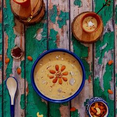 A picture of Nolen Gurer Shabur Payesh (Sago Pudding with Dates-Palm Jaggery).