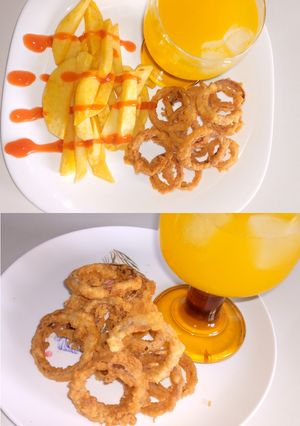 A picture of Deep-fried Onion Rings #deepfriedsnacks.
