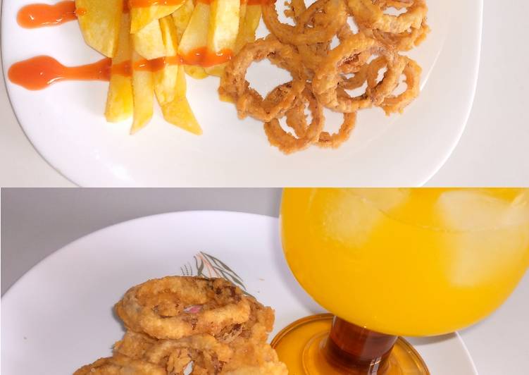 Recipe of Perfect Deep-fried Onion Rings #deepfriedsnacks