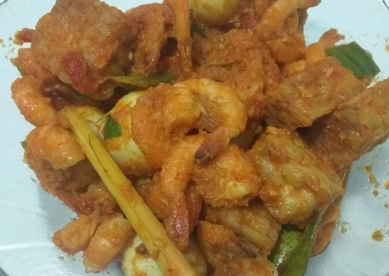 Sambel goreng udang tempe & telor puyuh