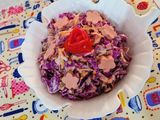 سالاد ژامبون و کلم بنفش