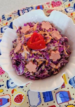 عکسی از دستور سالاد ژامبون و کلم بنفش
