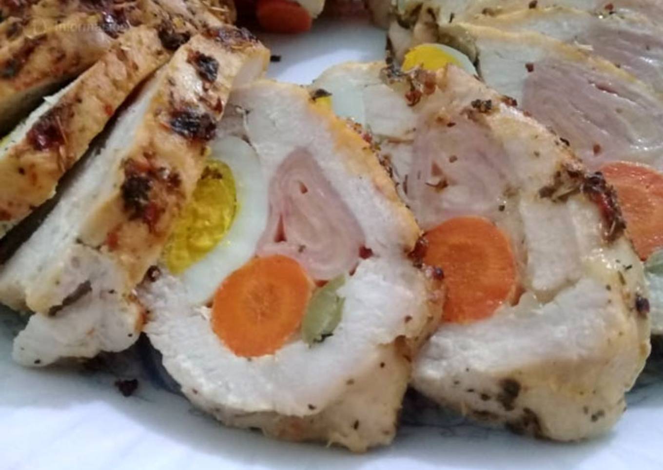 Pechuga de Pollo Rellena al Horno 🍗🥕🙂Arrollado de Pollo