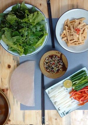 Hình của món Bì cuốn chay.