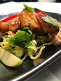 Roasted charsui pork belly with asian slaw