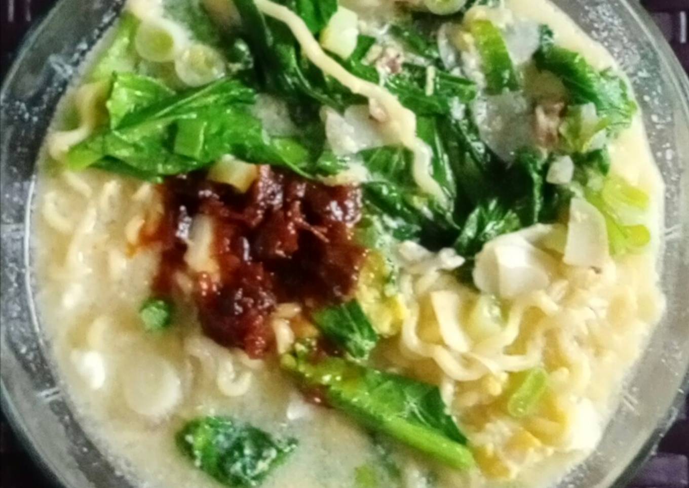 Mie nyemek + sambal bojo