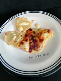 Una foto de Bacalao gratinado con mayonesa y miel