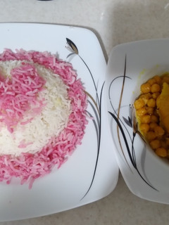 عکسی از دستور برنج و خورشت نخود و مرغ