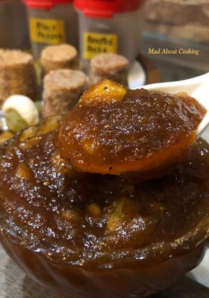 A picture of Raw Green Mango Jaggery Chutney.