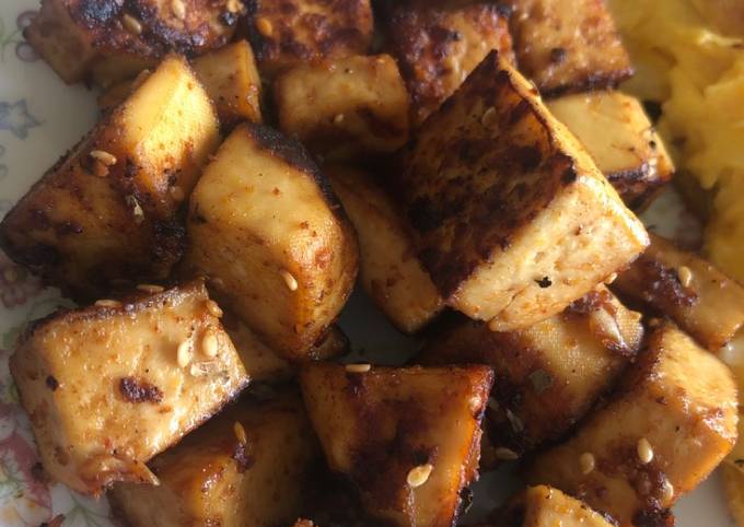 Steps to Prepare Speedy Pan-fried firm tofu