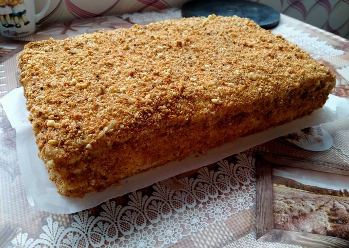 Простой бисквитный торт с заварным кремом — рецепт с фото и видео