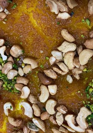 صورة لوصفة كنافه بجبن ومكسرات