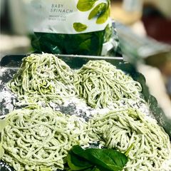 Spinach Fettuccini and Spinach Noodles A picture of Spinach Fettuccini and Spinach Noodles.