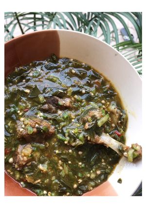A picture of Okro Moringa soup.