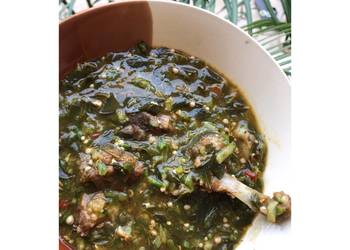 Fresh, Making Recipe Okro Moringa soup Home Style