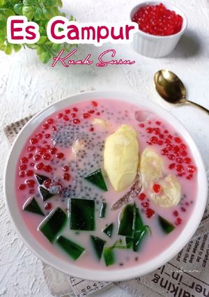 Foto resep Es campur kuah susu