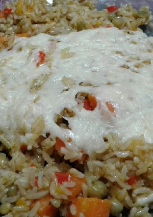 Una foto de Arroz integral gratinado