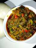 Spinach soup(miyan alayyahu) with semovita