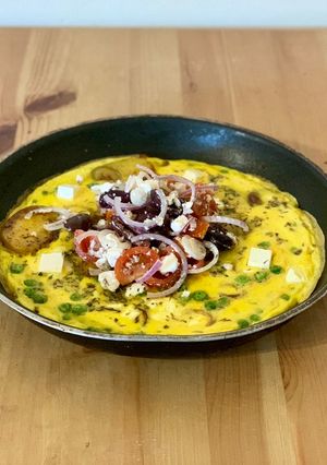 A picture of Potato, Pea and Feta Frittata.