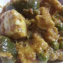 Matar paneer with shimla mirch A picture of Matar paneer with shimla mirch.