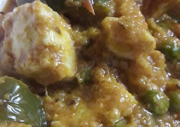 Simple Way to Make Any-night-of-the-week Matar paneer with shimla mirch