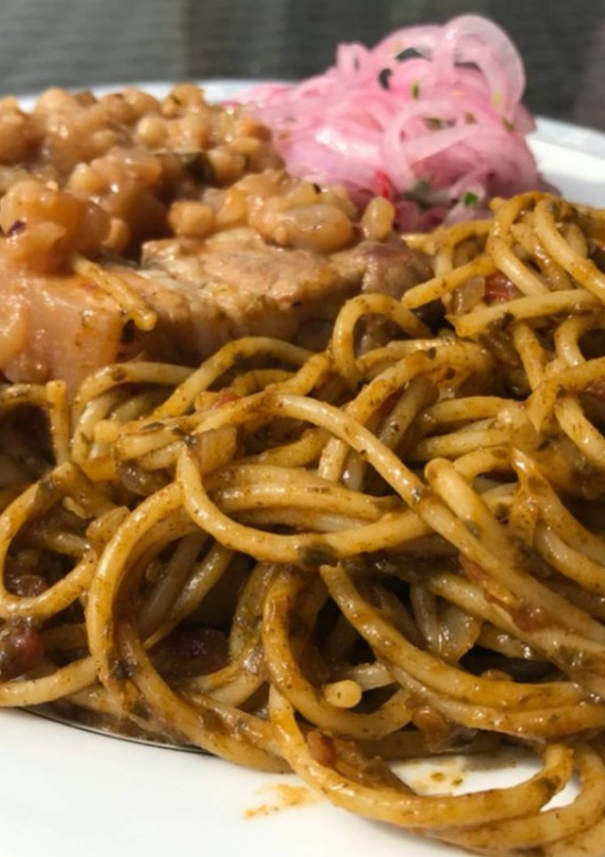 Una foto de Sopa seca chinchana