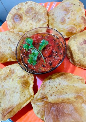 A picture of Whole wheat flour masala puri.